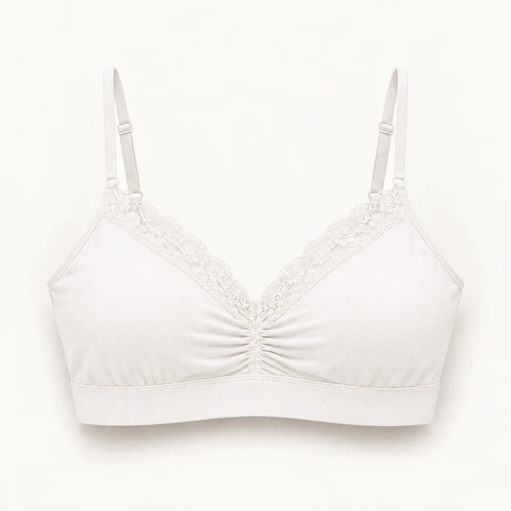 Top sujetador con blonda en Blanco
