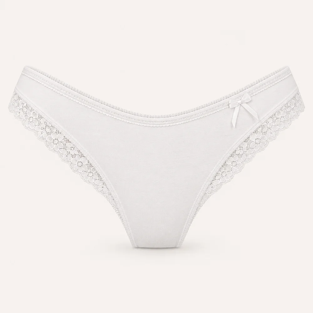 Tanga en algodón en Blanco